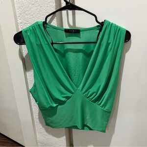 21 Saints Green V-Neck Crop Top
